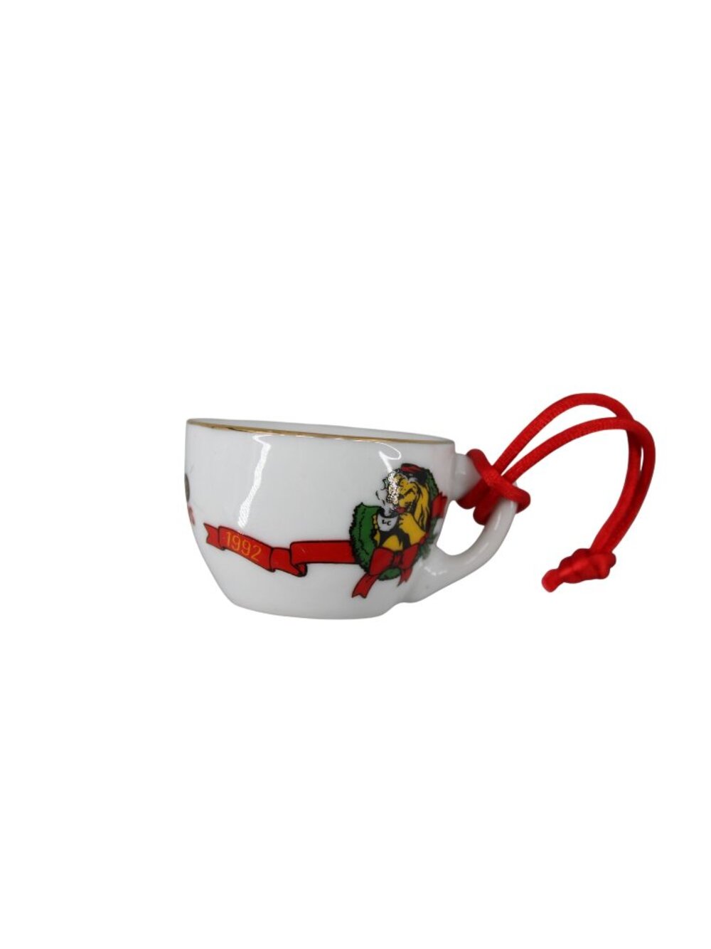 1992 Lions Coffee Ornament Teacup Hawaii Vintage Christmas Xmas Holiday 94747